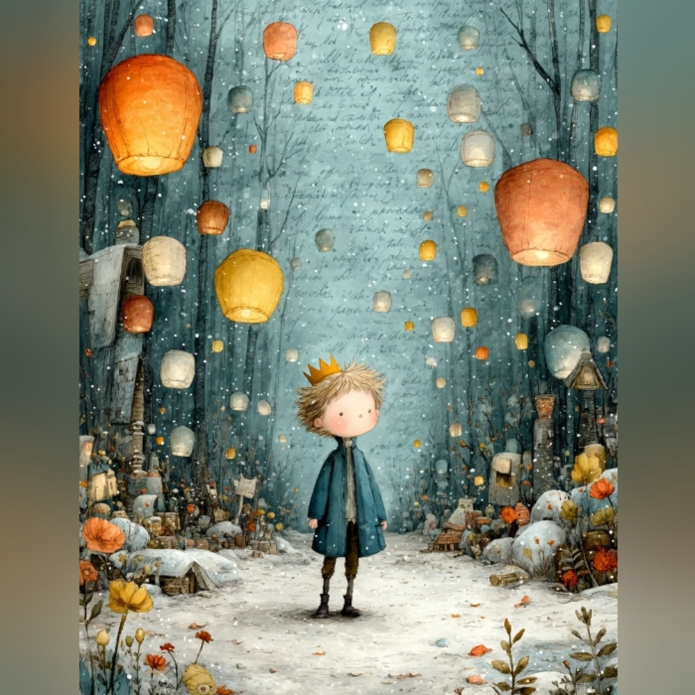 Magical Lantern Forest Art Print